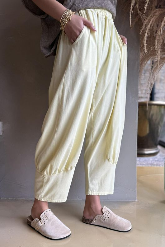 Jo Jo Quirky Classic Barrel Pant Lemon